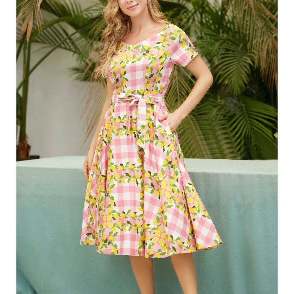 PINK Multi | Bella | Swing Dress with Pockets